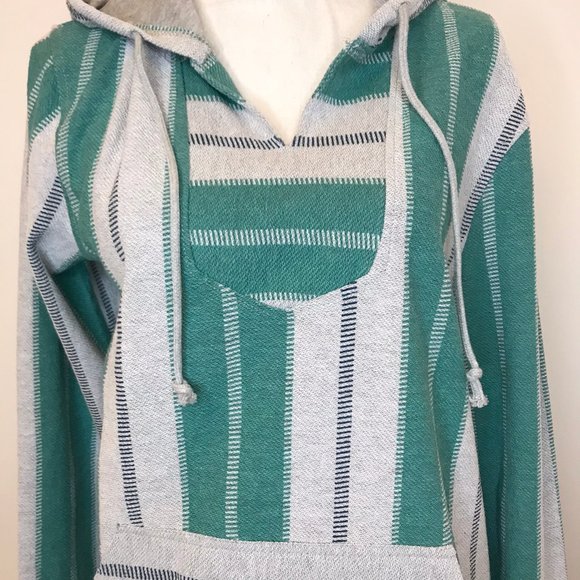 NWT Brooklyn Cloth Green & Gray Hooded Sweater Sma - Picture 2 of 8